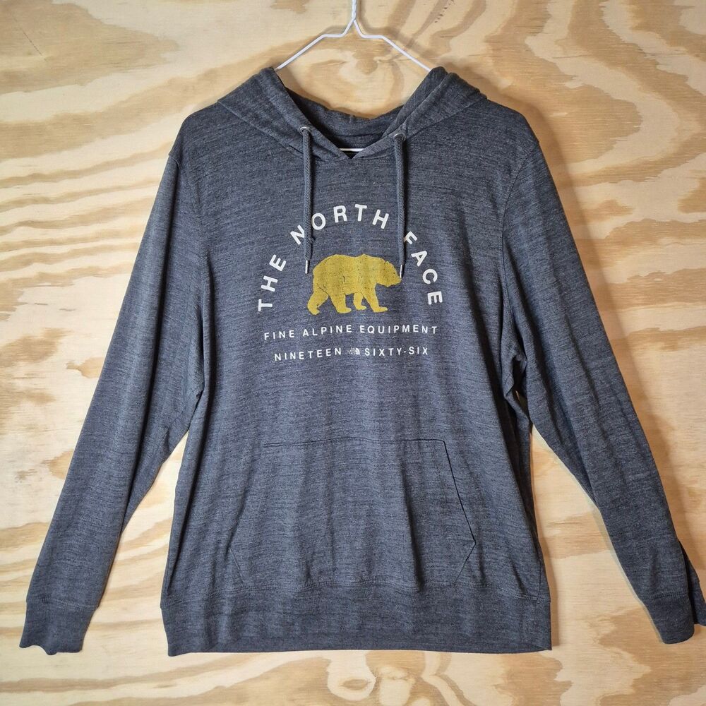 The North Face Women's XL Gray Bear Graphic Lightweight Pullover Hoodie